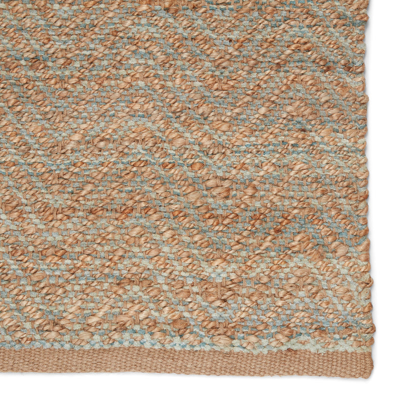 Reap Natural Chevron Tan & Green Area Rug