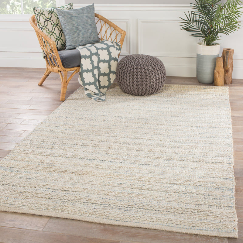 Canterbury Natural Stripe White & Blue Area Rug design by Jaipur