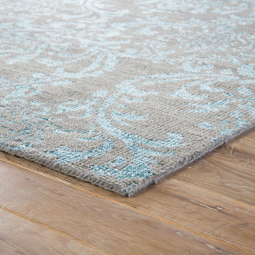 Heritage Hillier Hand Knotted Gray & Turquoise Rug 2