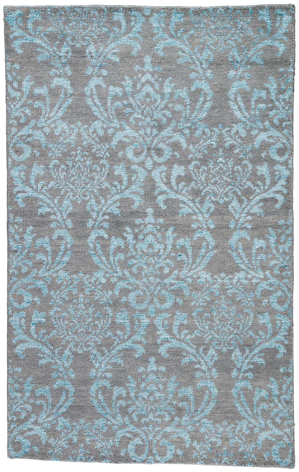 Heritage Hillier Hand Knotted Gray & Turquoise Rug 1