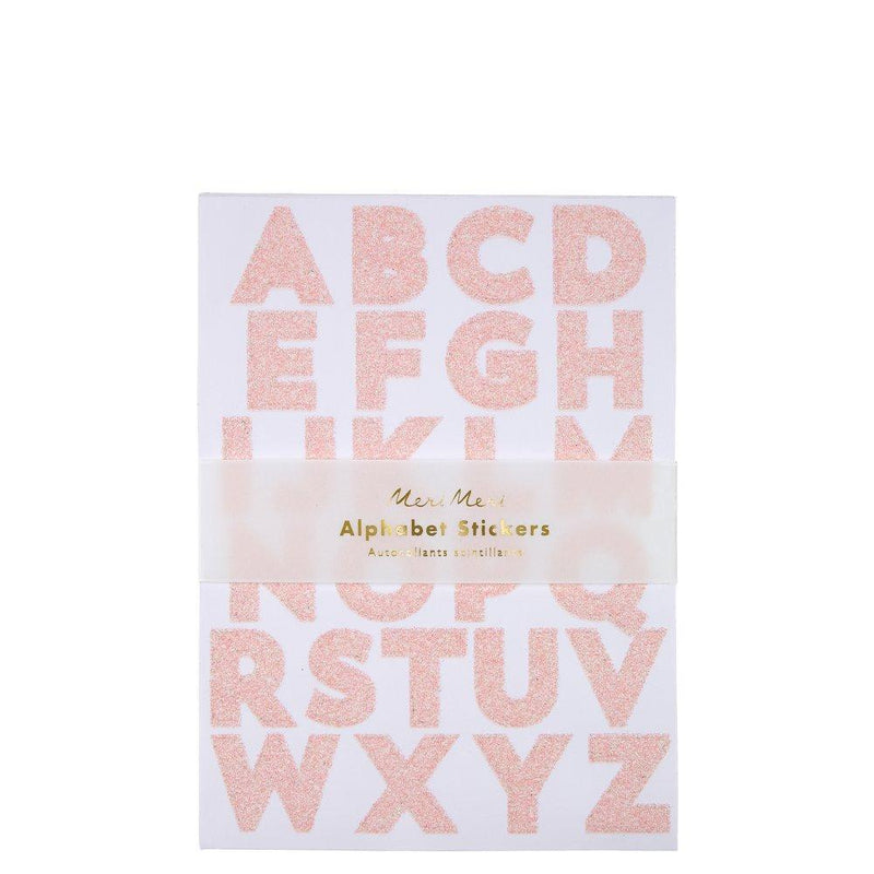 Pink Glitter Alphabet Sticker Sheets