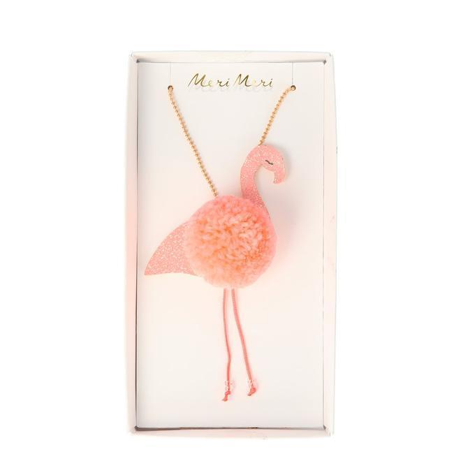 Flamingo Pompom Necklace