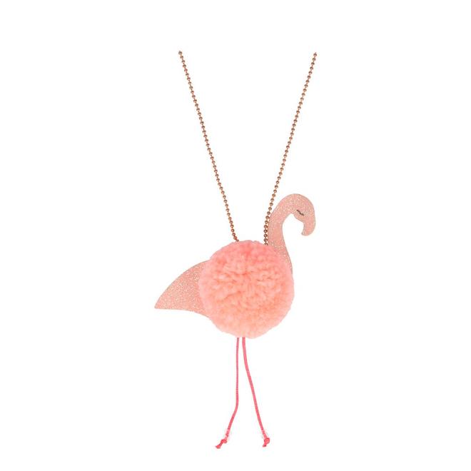 Flamingo Pompom Necklace