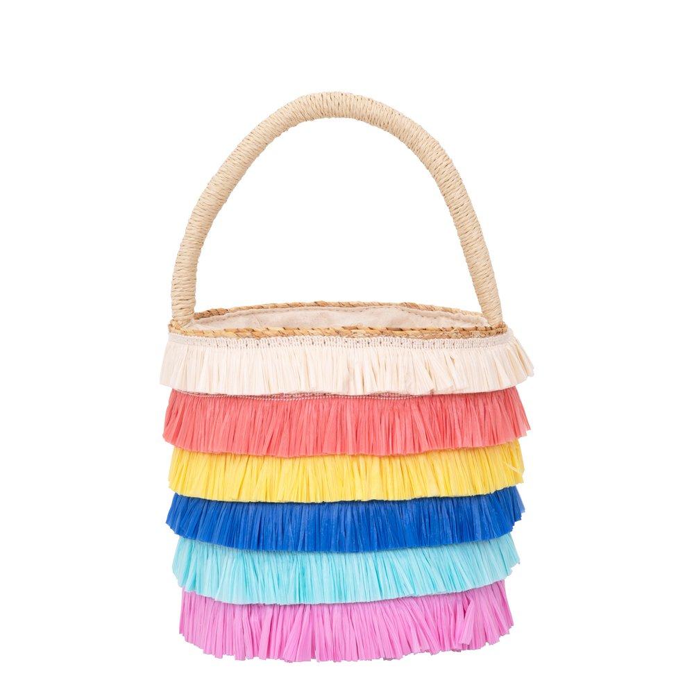 Raffia Fringed Woven Straw Bag