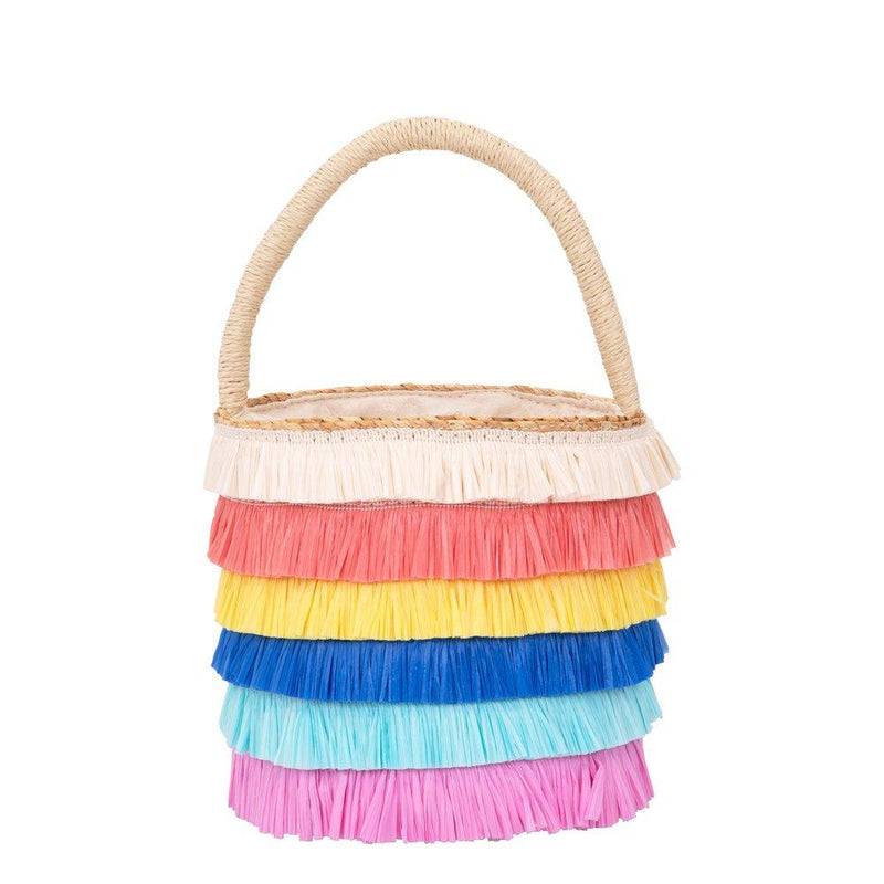 Raffia Fringed Woven Straw Bag