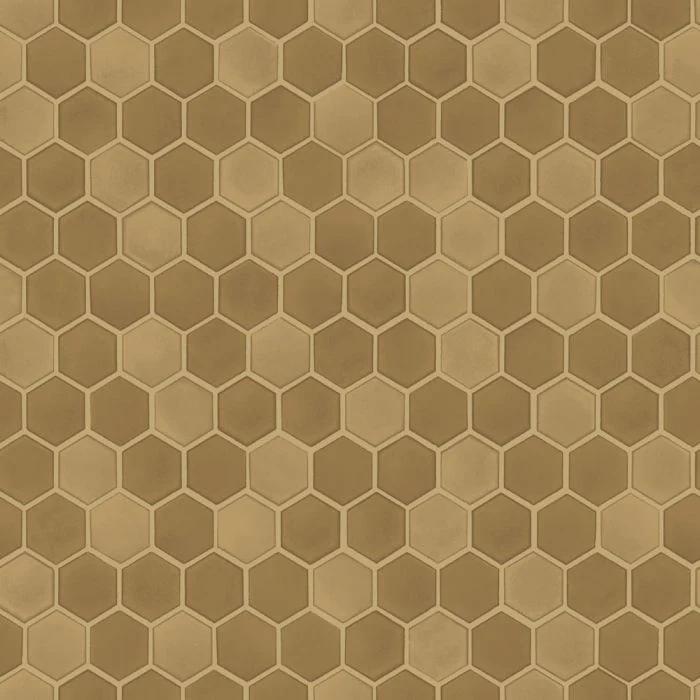 Hexagon Tile Removable Wallpaper in Brushed Gold