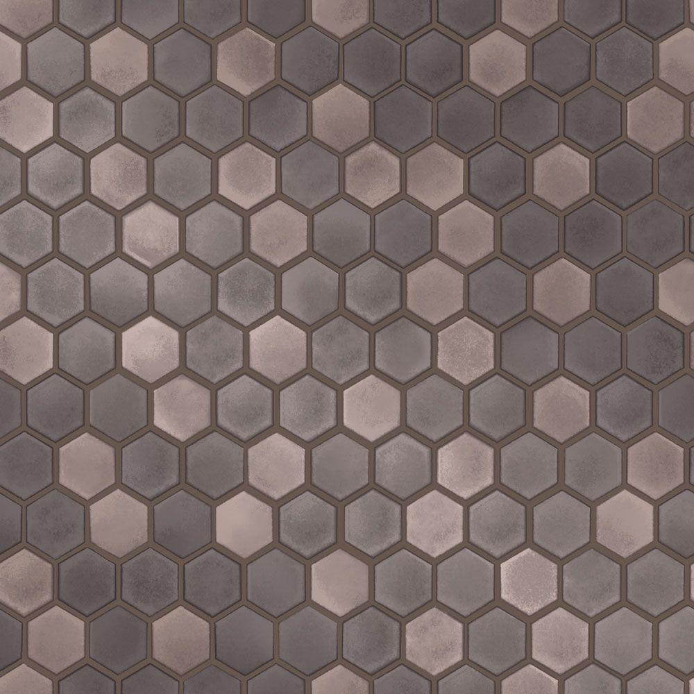 Hexagon Tile Removable Wallpaper in Regal Noir