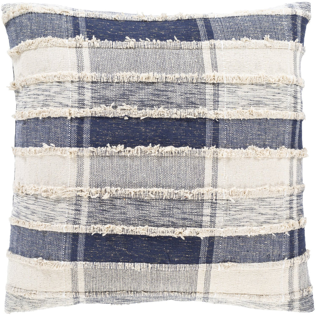 Ibiza IBZ-001 Woven Pillow in Dark Blue & Beige by Surya