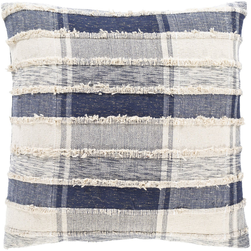 Ibiza IBZ-001 Woven Pillow in Dark Blue & Beige by Surya