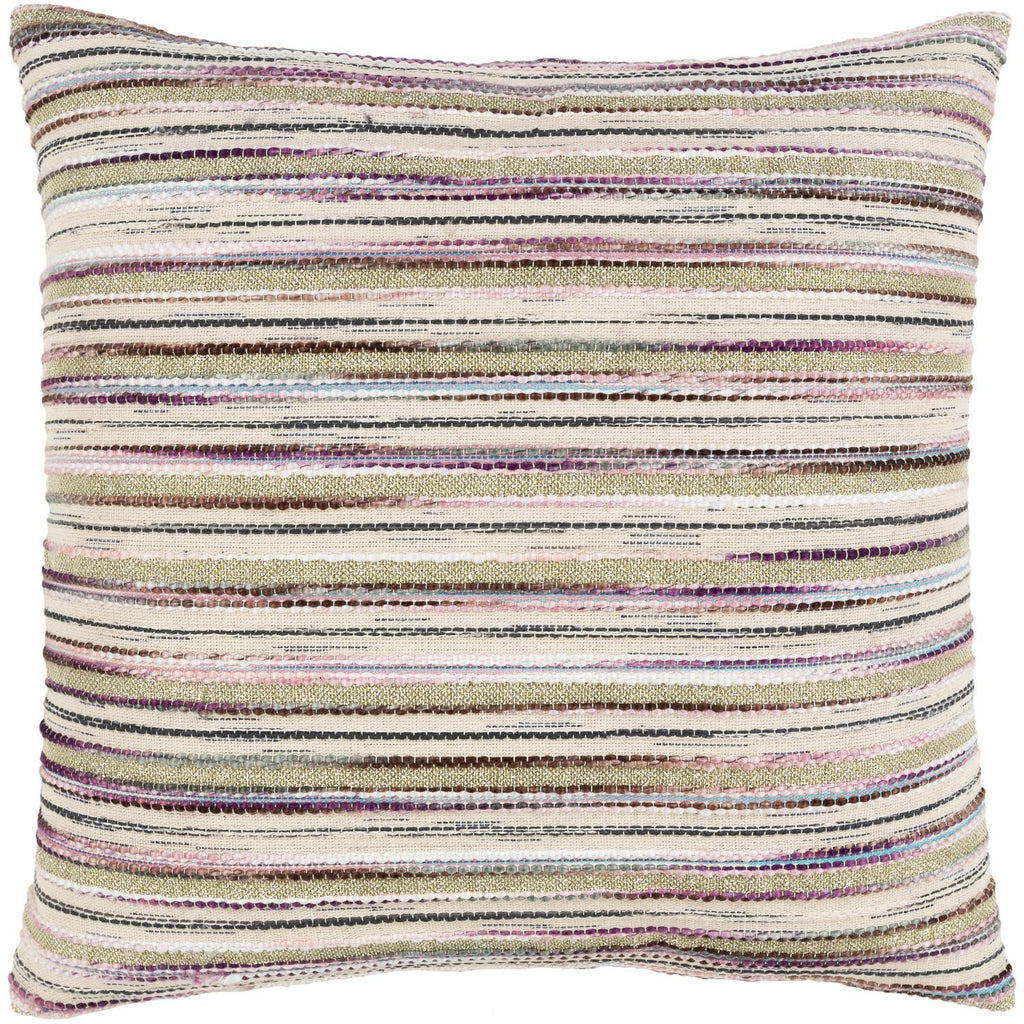 Ibiza IBZ-002 Woven Pillow in Beige & Dark Green by Surya