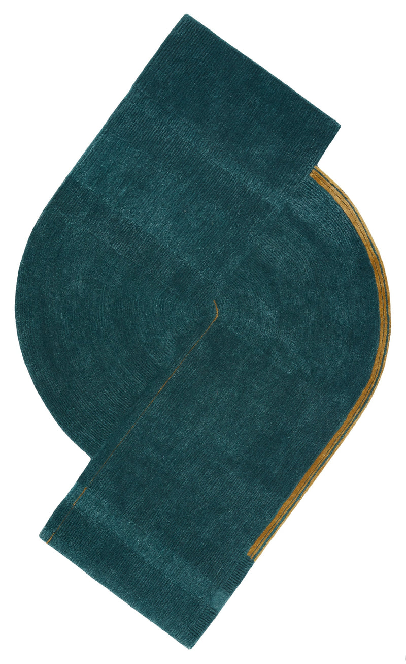 Zephyr Handmade Abstract Teal & Gold Rug by Jaipur Living