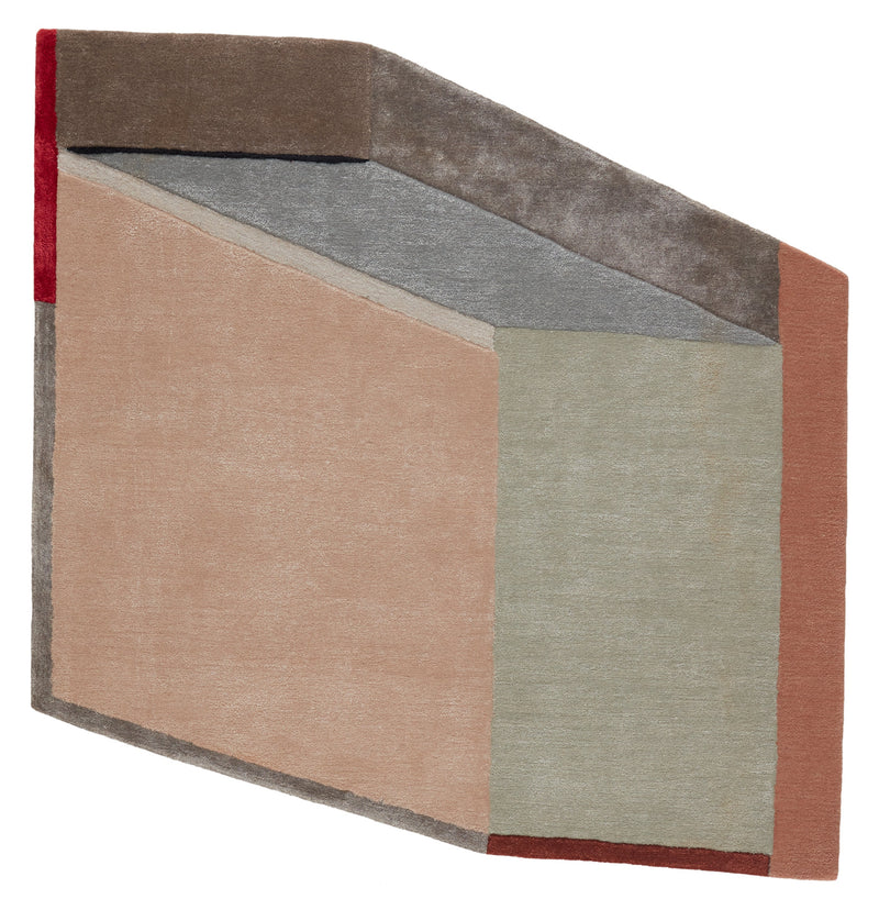 Tauri Handmade Geometric Pink & Grey Square Rug by Jaipur Living