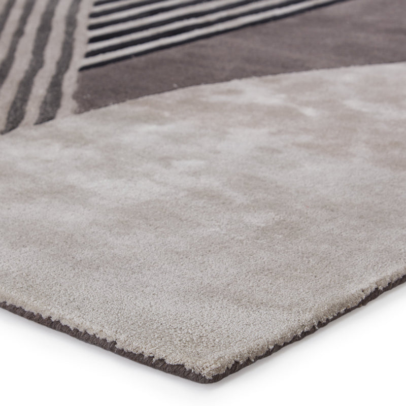 Ginata Handmade Geometric Grey & Black Rug by Jaipur Living