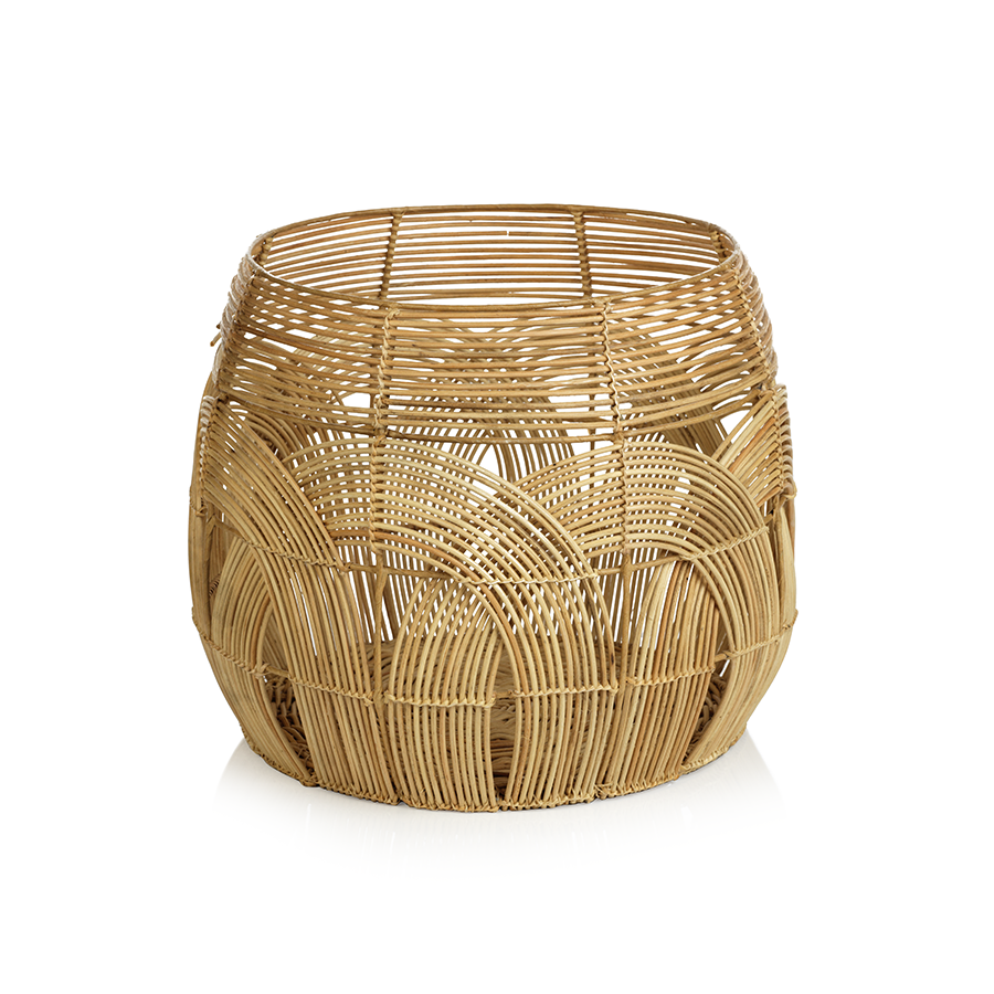 Banana Bark and Rattan Belly Basket