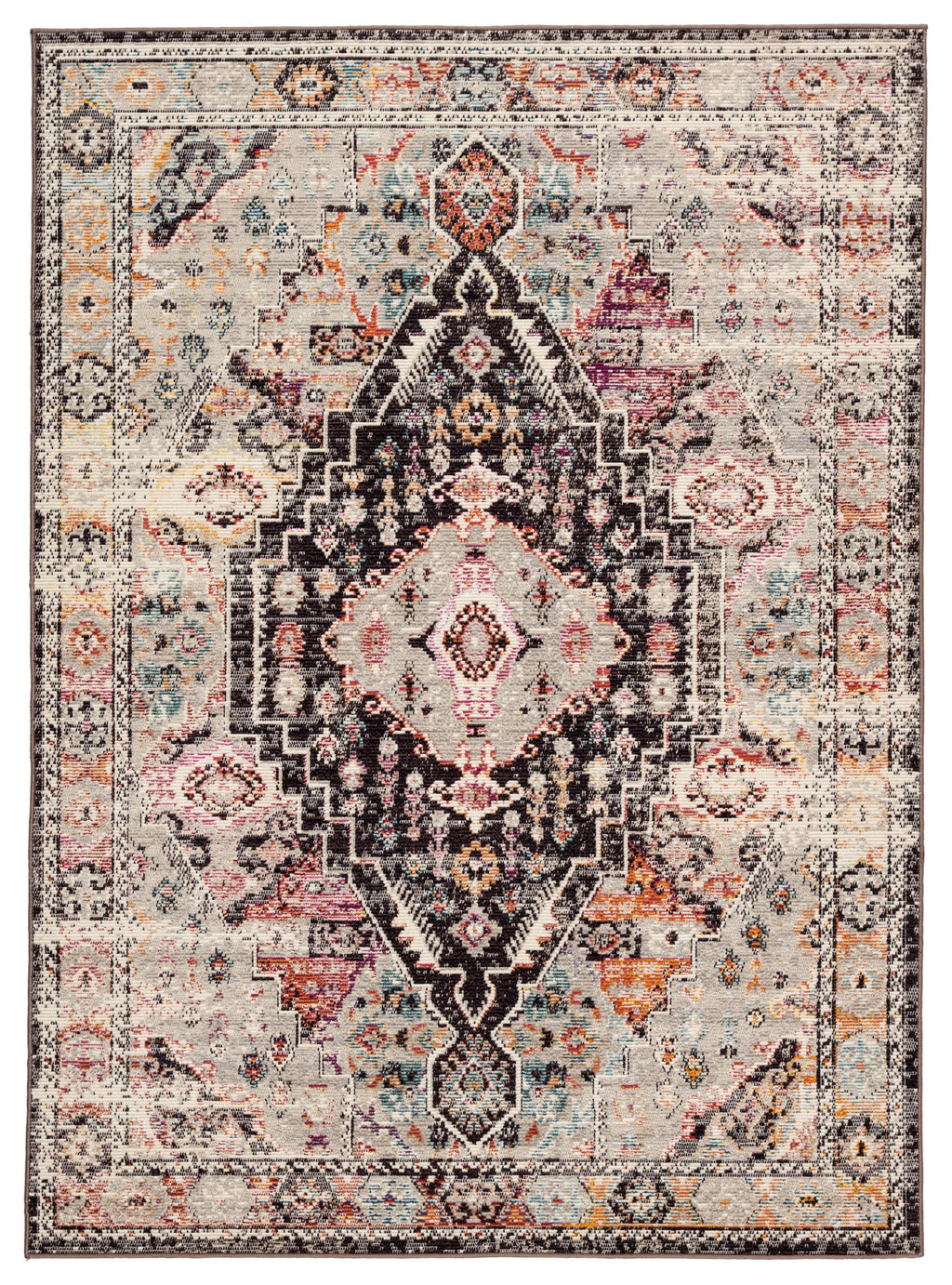 Farra Indoor/ Outdoor Medallion Brown & Pink Area Rug