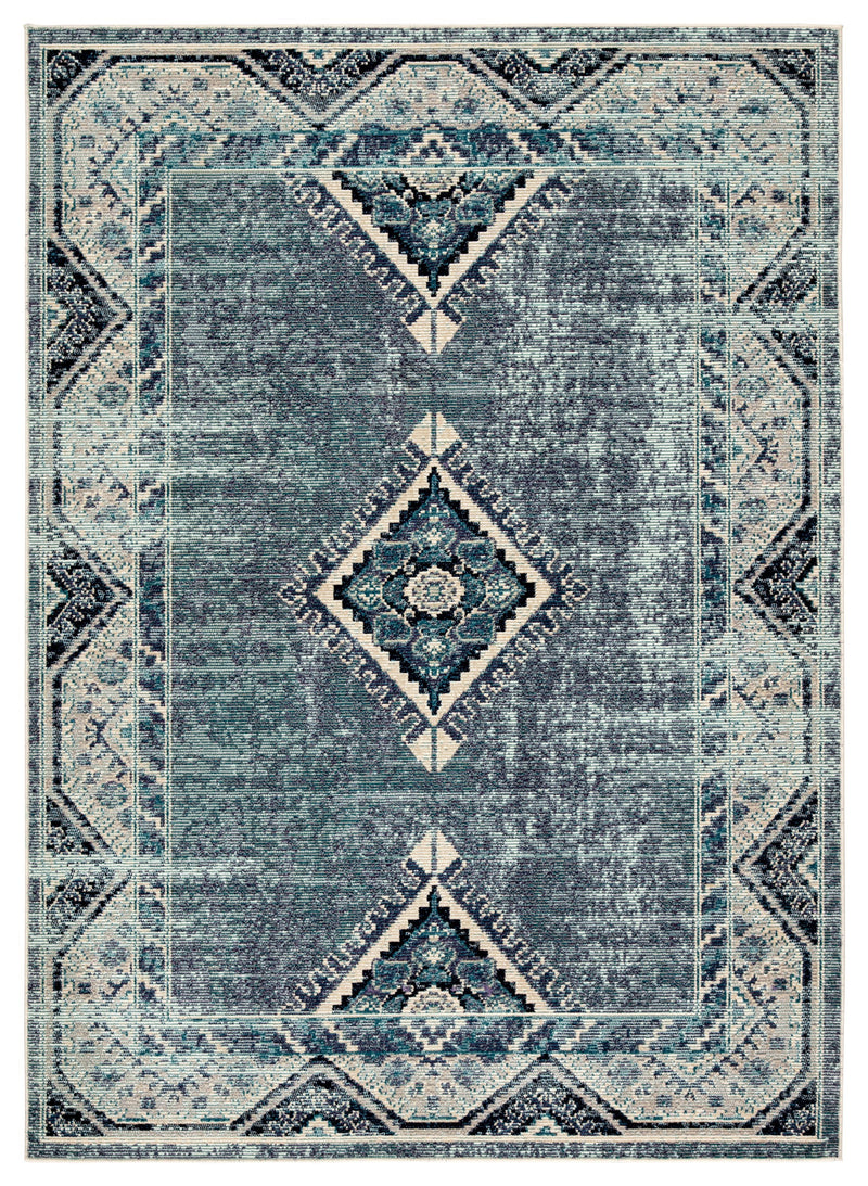 Zhara Indoor/ Outdoor Medallion Blue & Purple Area Rug