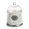 Wax Filled Mercury Glass Jar with Cloche - Antique Silver