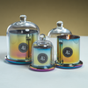 Rainbow Black Fig Vetiver Candle Jars w/ Glass Dome - Set of 2