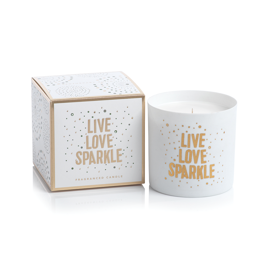 AG Porcelain Scented Candle Jar-Live,Love,Sparkle