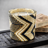 Mia Fragranced Zigzag Candle in Black & White