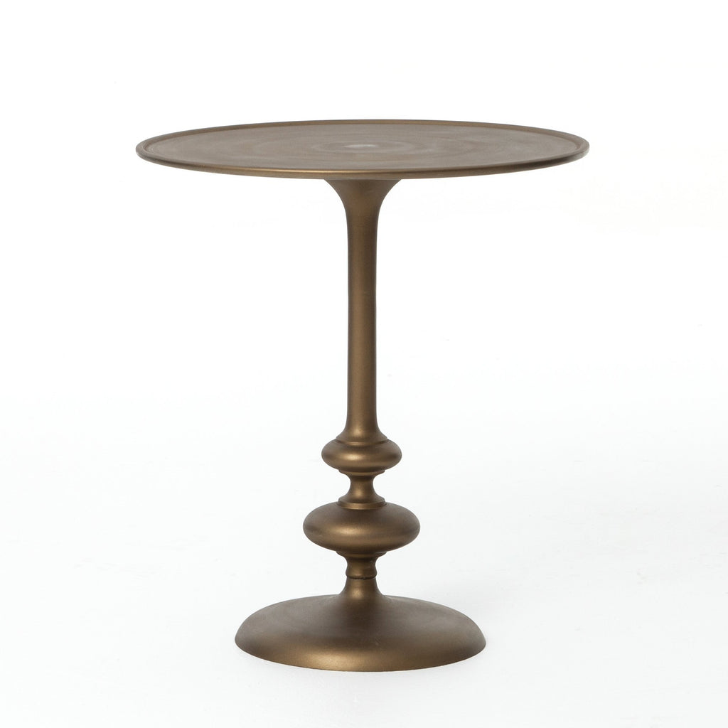 Marlow Matchstick Pedestal Table in Matte Brass by BD Studio