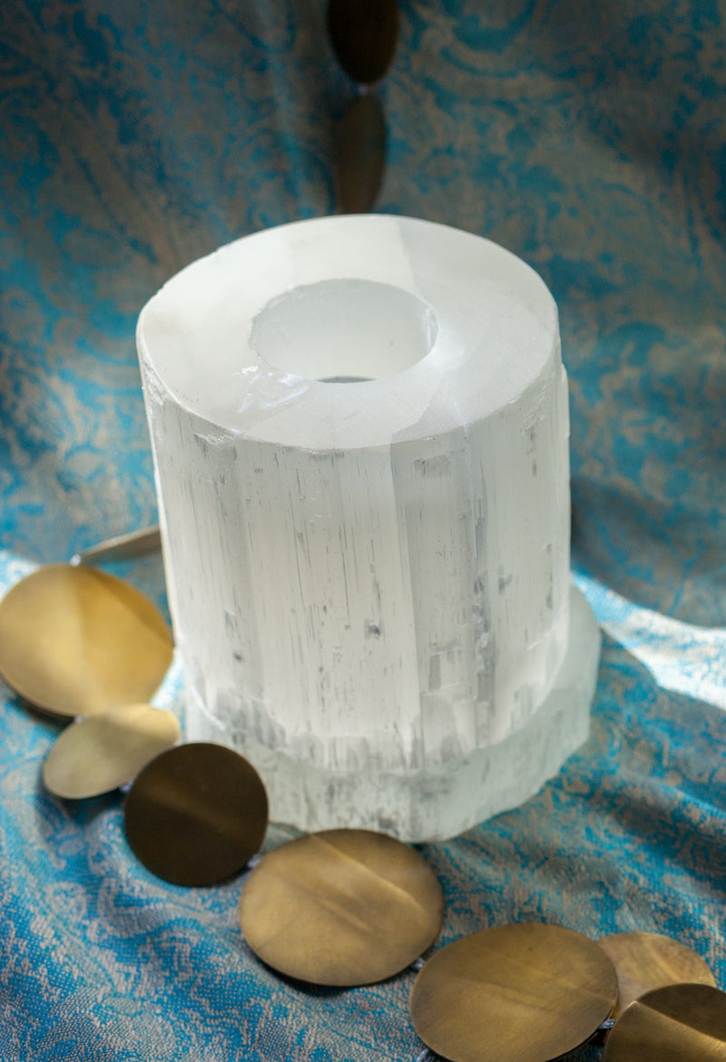 Selenite Tealight Holders & Plates