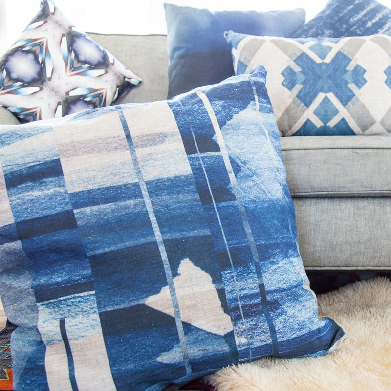 Indigo Offset Throw Pillow