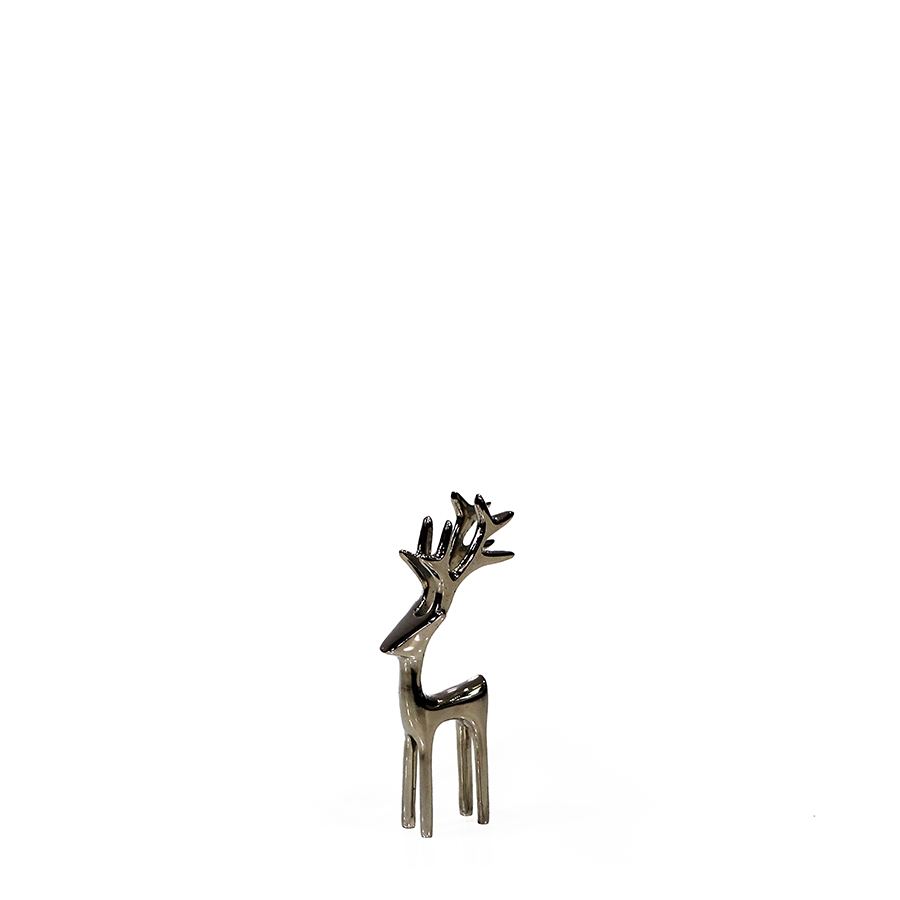 Reindeer Decorative Figure - Polished Nickel in Various Sizes