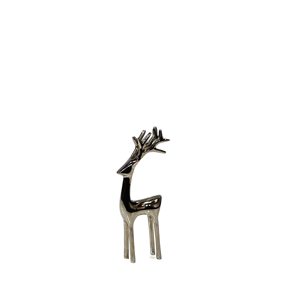 Reindeer Decorative Figure - Polished Nickel in Various Sizes