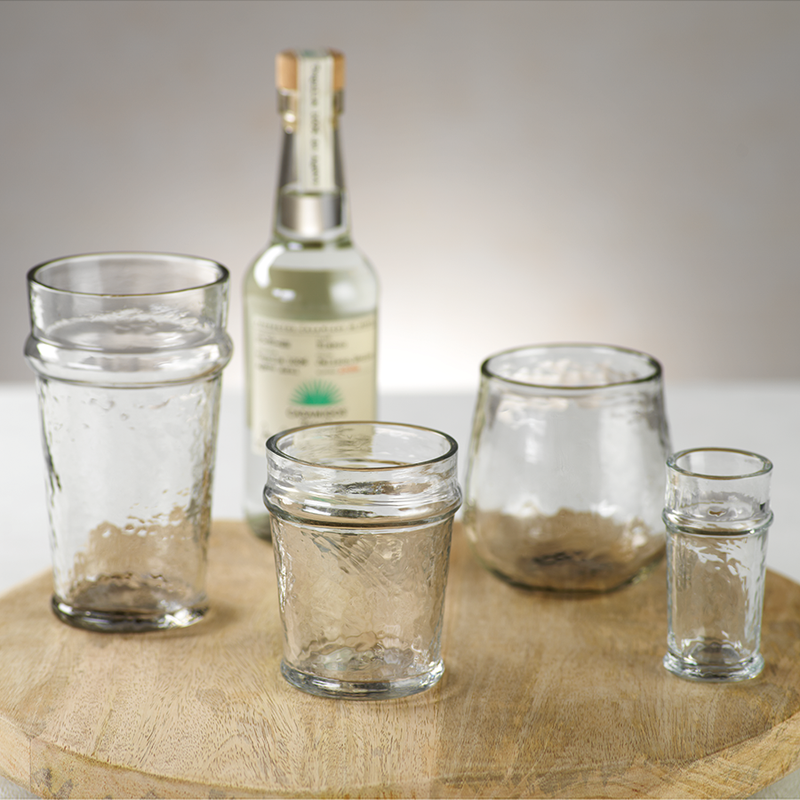 Artisan Hammered Round Stemless All-Purpose Glass