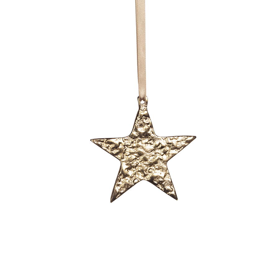 Set Raw Gold Aluminum Star Christmas Ornament