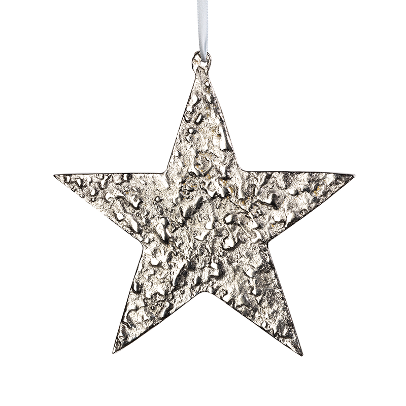 Raw Aluminum Star Ornament Nickel in Various Sizes