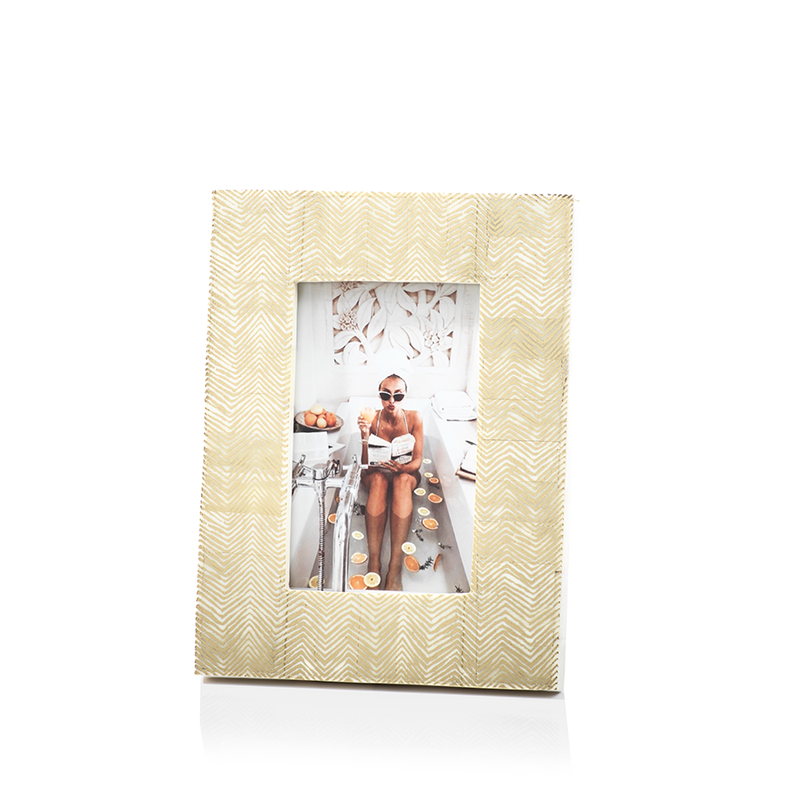 Gold Foil Herringbone Photo Frame