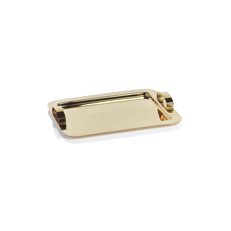 Rectangular Gold Stainless Steel Serving Tray