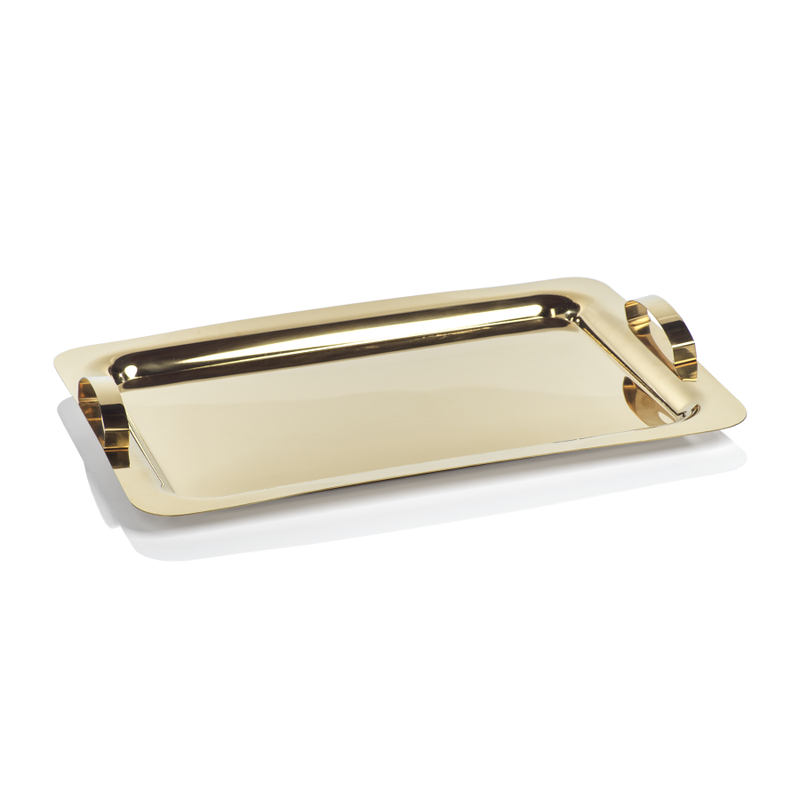 Rectangular Gold Stainless Steel Serving Tray