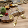 Areca Palm Cocktail Fork (Set of 4) in Matt Gold