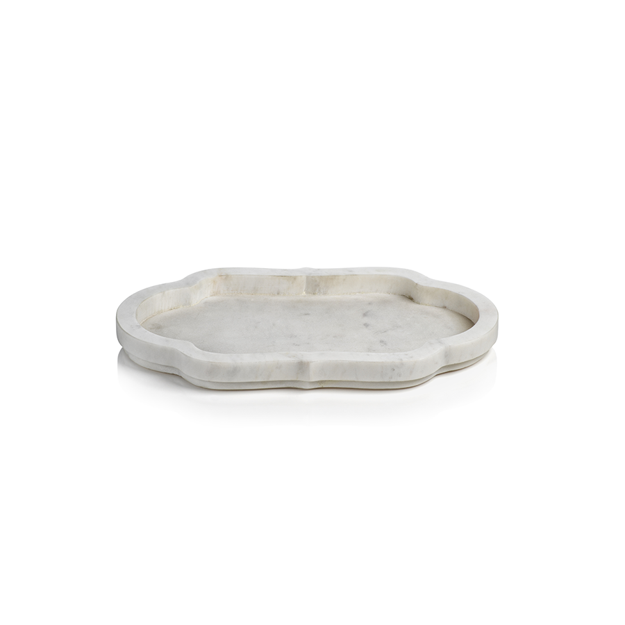 Pietre White Marble Tray