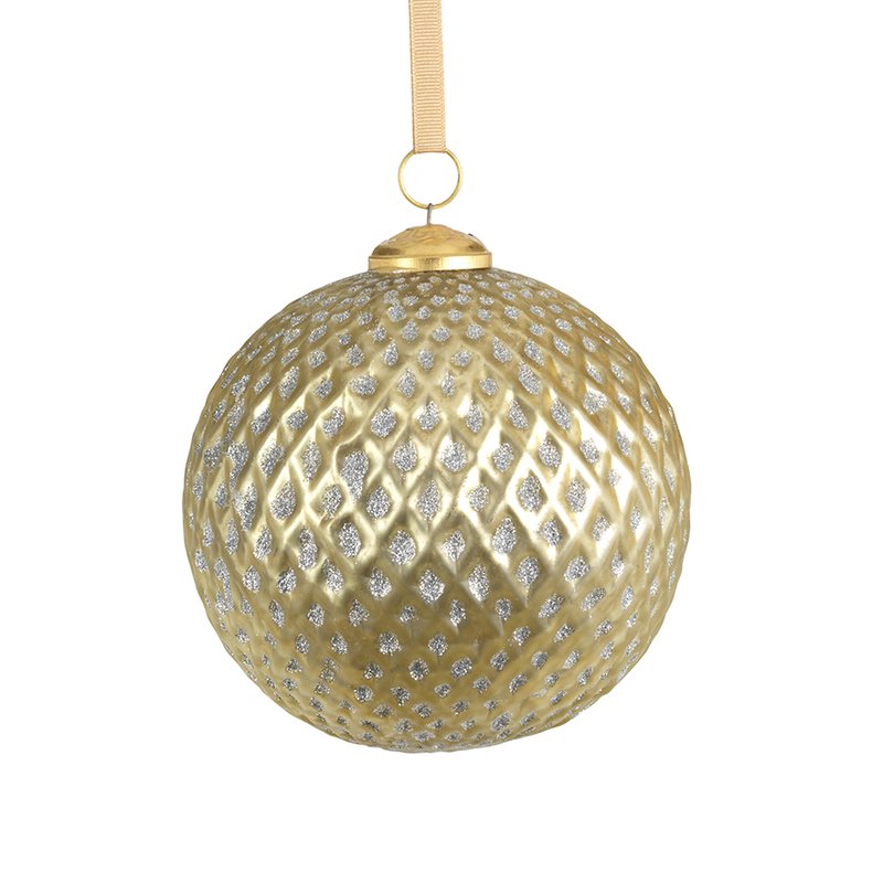 Beehive Glass Ball Ornaments - Set of 2