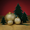 Beehive Glass Ball Ornaments - Set of 2