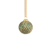 Beehive Green w/ Gold Glitter Ball Ornaments - Set of 6