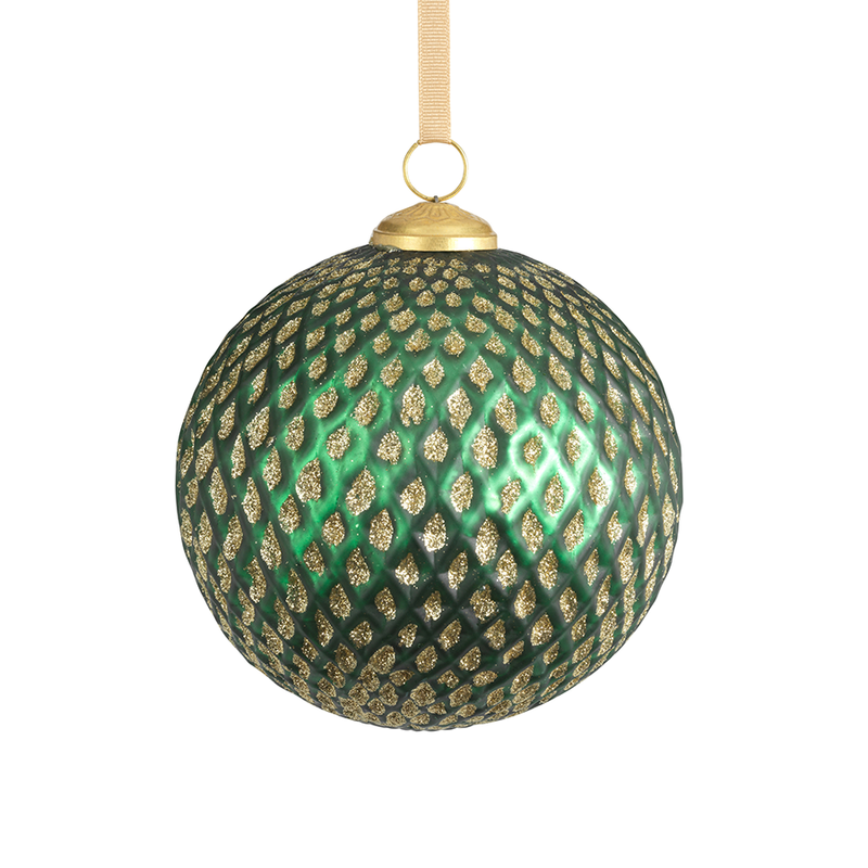 Beehive Glass Ball Ornaments - Set of 2