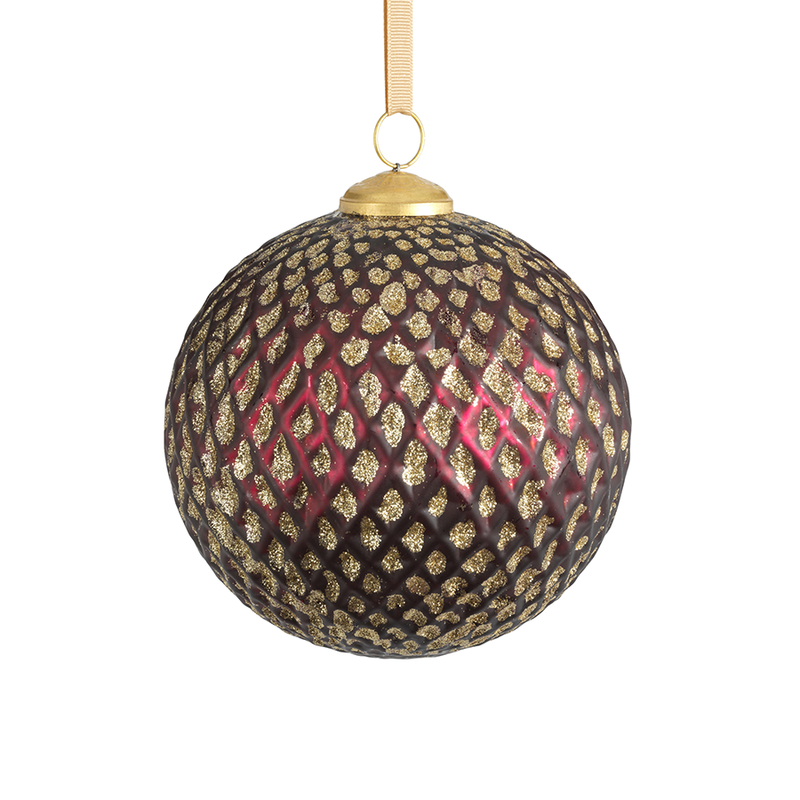 Beehive Glass Ball Ornaments - Set of 2