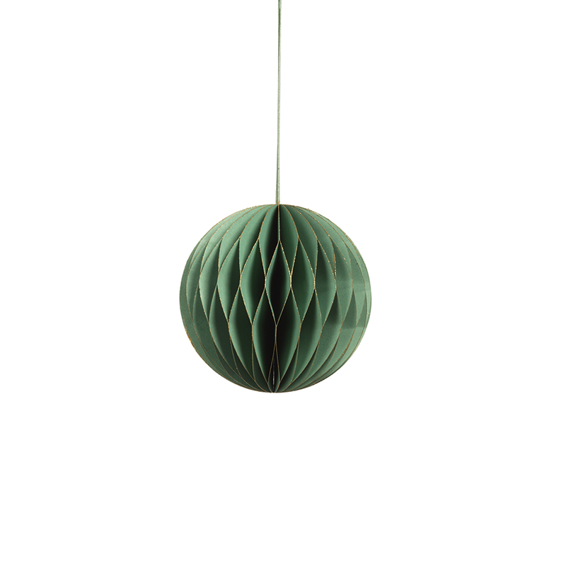 Miriam Paper Deco Ball Ornaments Green - Set of 12