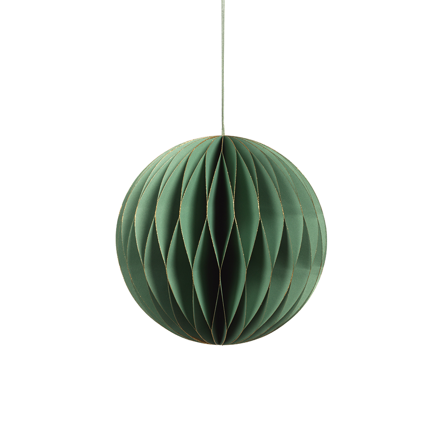 Miriam Paper Deco-Ball Ornaments- Green - Set of 6