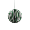 Wish Paper Decorative Ball Ornaments - Off White, Dark Green and Silver