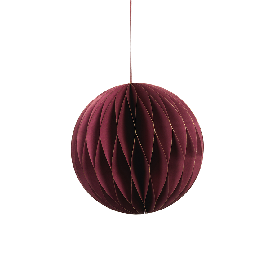 Miriam Paper Deco Ball Ornaments Burgundy - Set of 6