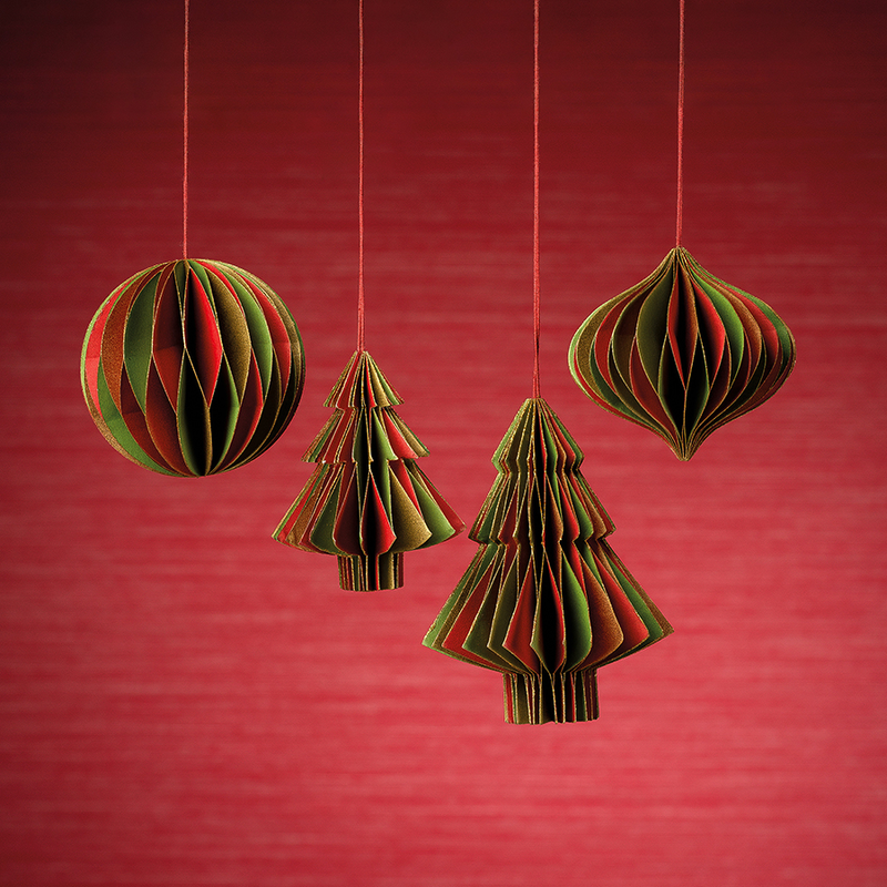 Miriam Paper Deco Onion Shape Ornaments - Set of 12