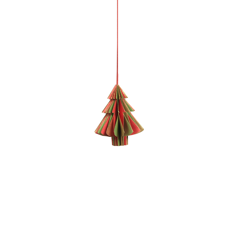 Wish Paper Decorative Tree Ornaments - Red, Green and Gold