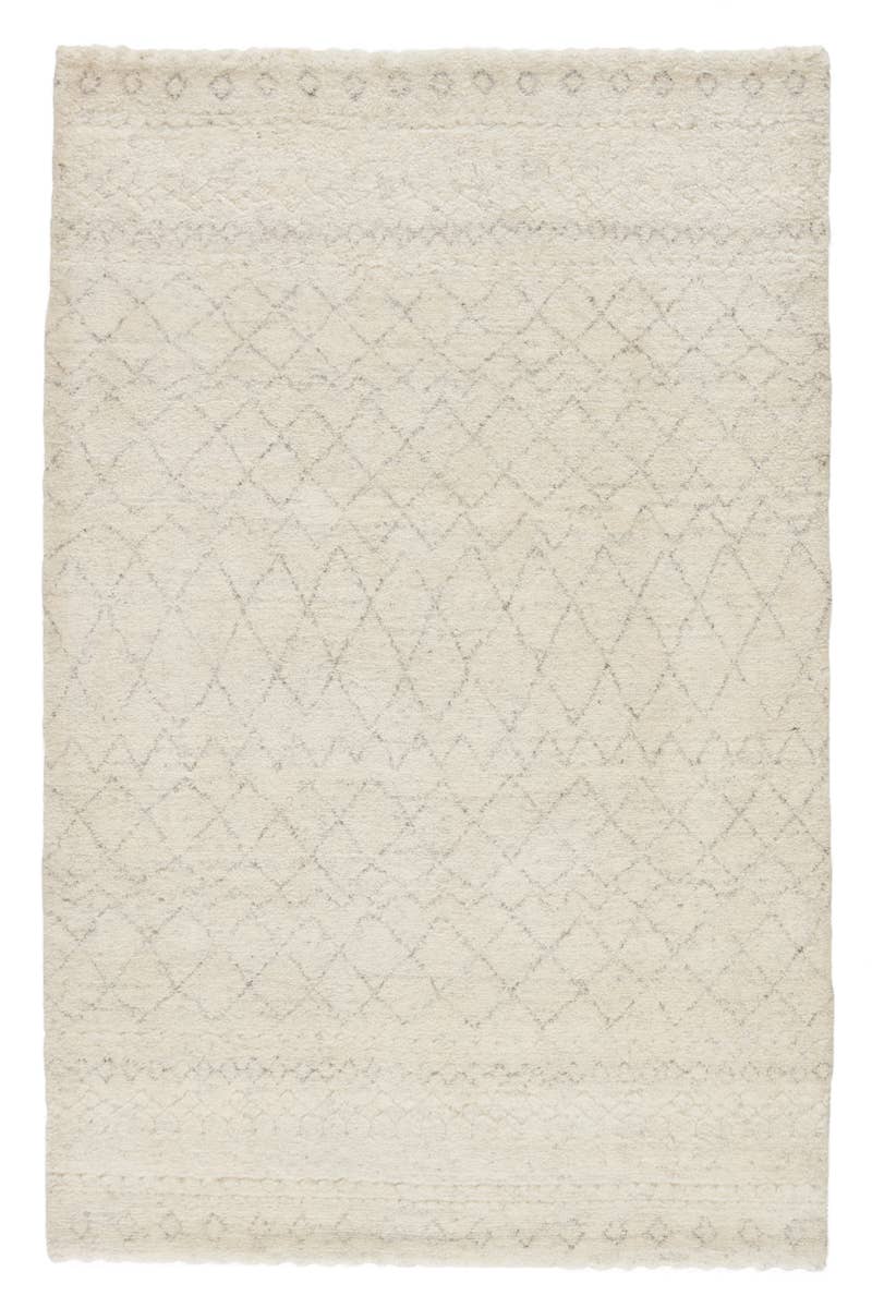 Bernhard Geometric Rug in Snow White & December Sky