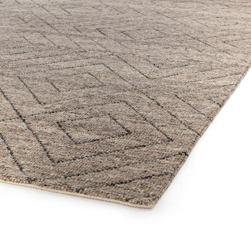 Natural Diamond Patterned Wool Rug